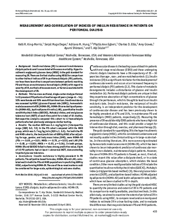 (PDF) Measurement and Correlation of Indices of Insulin Resistance in ...