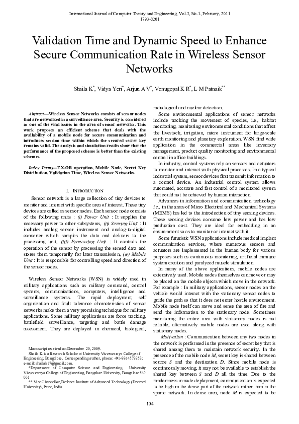 (PDF) Validation Time and Dynamic Speed to Enhance Secure Communication ...