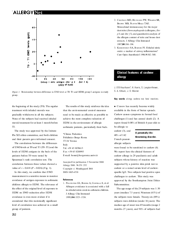 (PDF) Clinical features of cashew allergy Simon LangtonHewer