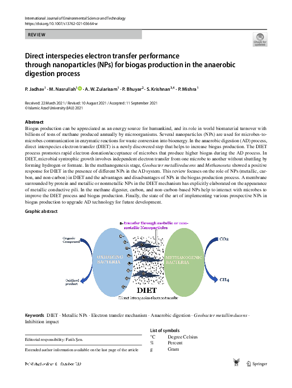 (PDF) Direct interspecies electron transfer performance through ...