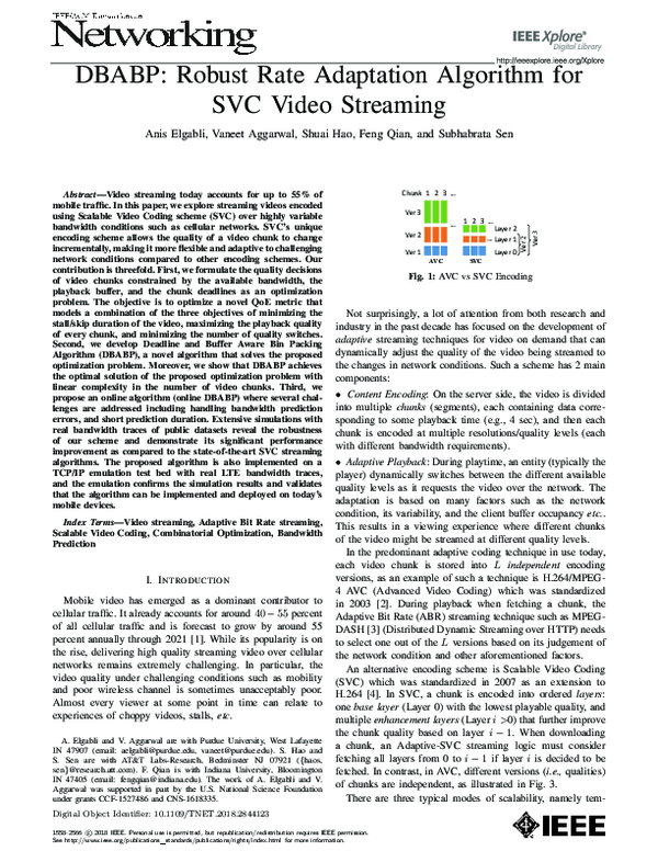 (PDF) LBP: Robust Rate Adaptation Algorithm for SVC Video Streaming