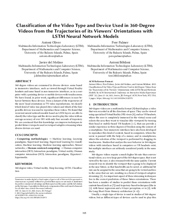 (PDF) Classification of the Video Type and Device Used in 360-Degree ...