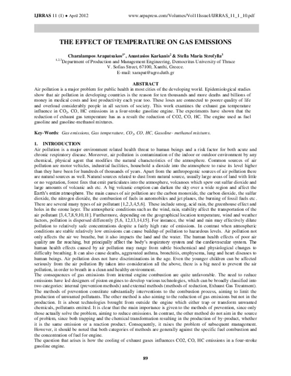 (PDF) The Effect of Temperature on Gas Emissions | Anastasios Karkanis ...