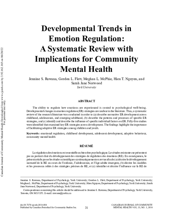 (PDF) Developmental Trends in Emotion Regulation: A Systematic Review ...