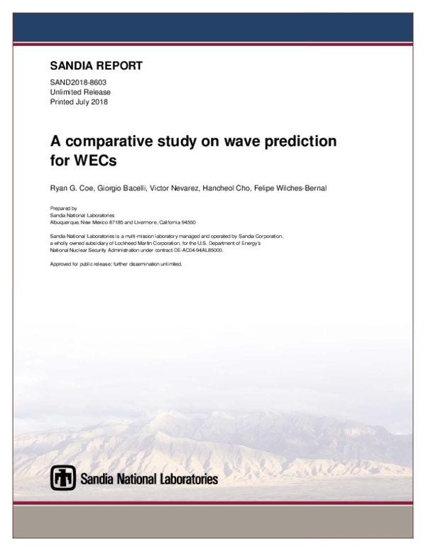 (PDF) A comparative study on wave prediction for WECs