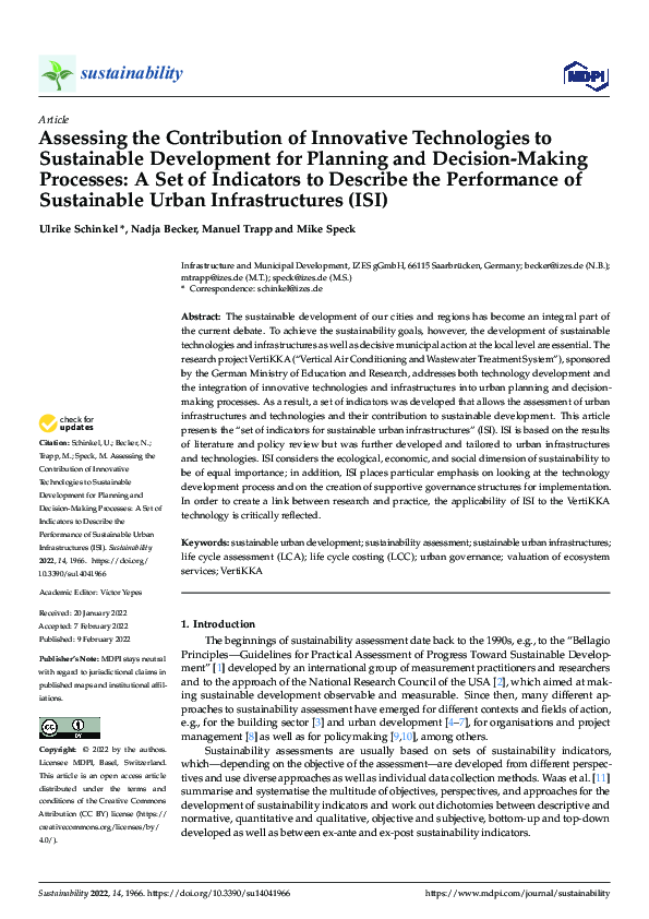 (PDF) Assessing the Contribution of Innovative Technologies to ...
