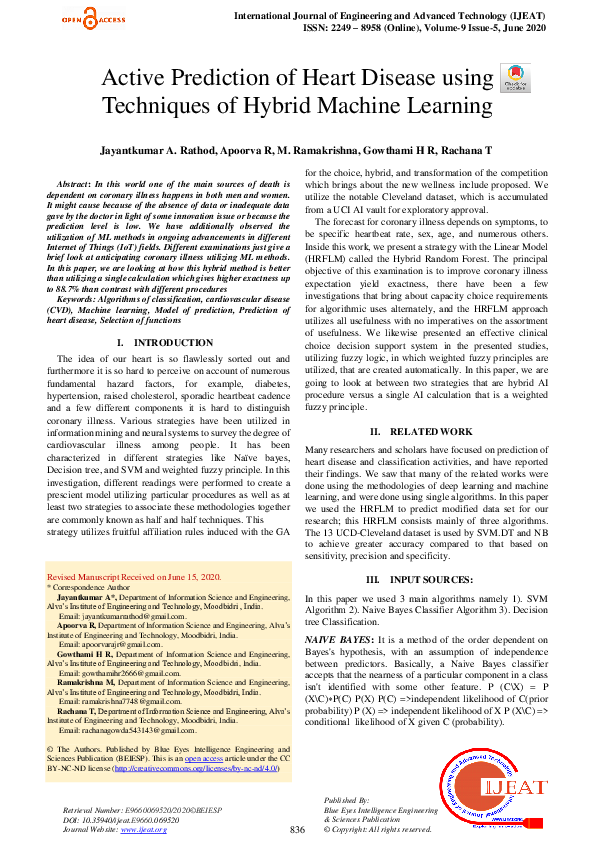 (PDF) Active Prediction of Heart Disease using Techniques of Hybrid ...