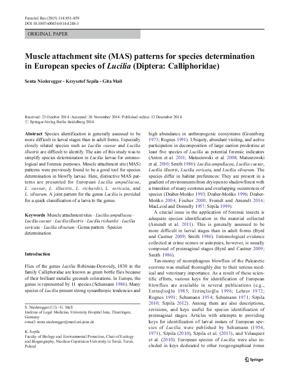 (PDF) Muscle attachment site (MAS) patterns for species determination ...