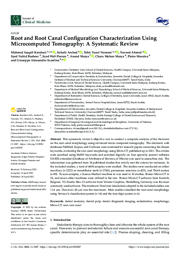 (PDF) Root and Root Canal Configuration Characterization Using ...