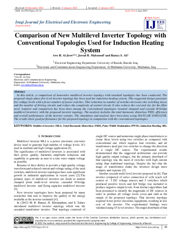 (PDF) Comparison of New Multilevel Inverter Topology with Conventional ...