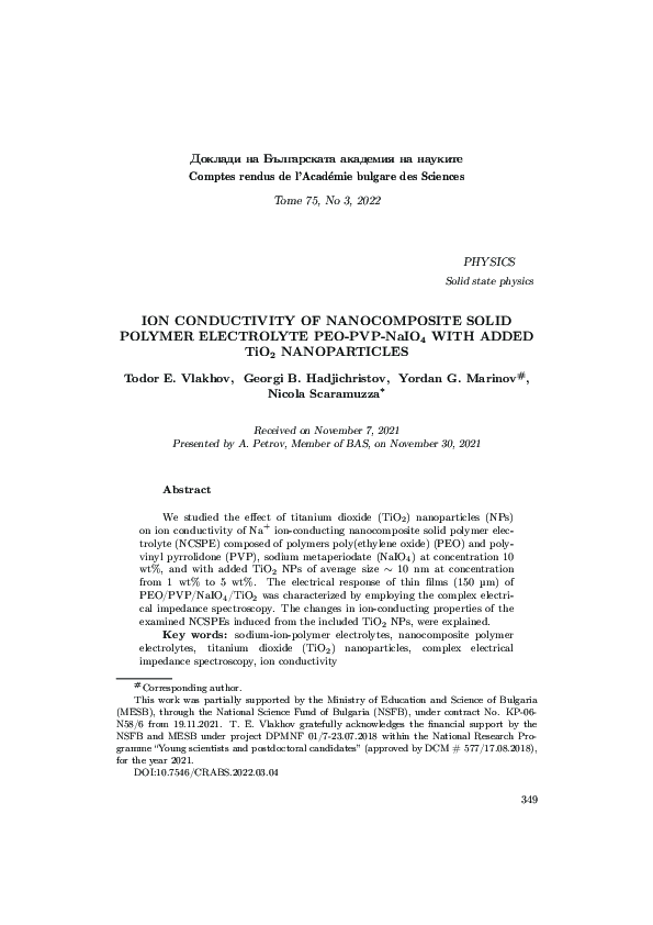 (PDF) Ion Conductivity of Nanocomposite Solid Polymer Electrolyte PEO ...