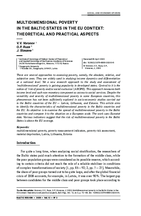 (PDF) Multidimensional poverty in the Baltic States in the EU context ...