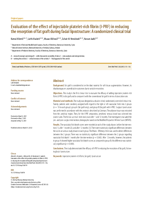 (PDF) Evaluation of the effect of injectable platelet-rich fibrin (I ...