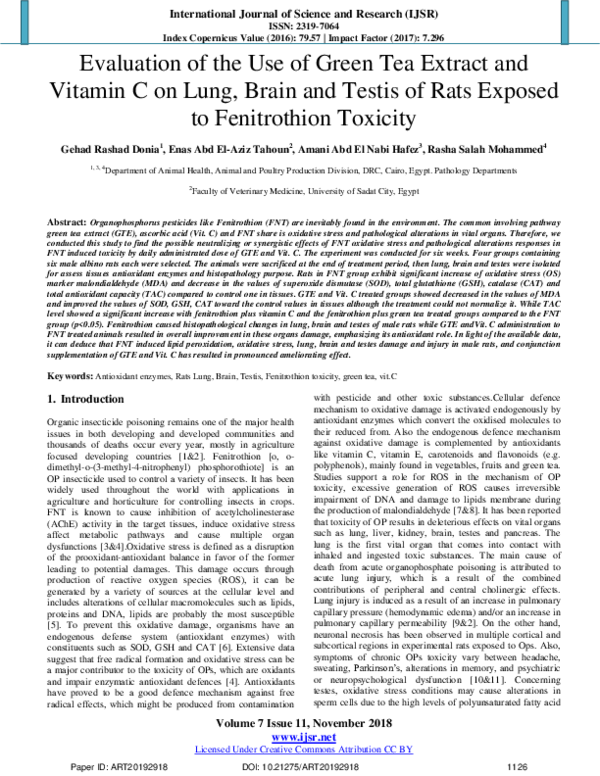 (PDF) Evaluation of the Use of Green Tea Extract and Vitamin C on Lung ...