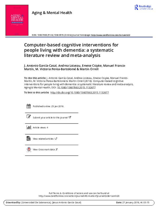 (PDF) Computer-based cognitive interventions for people living with ...