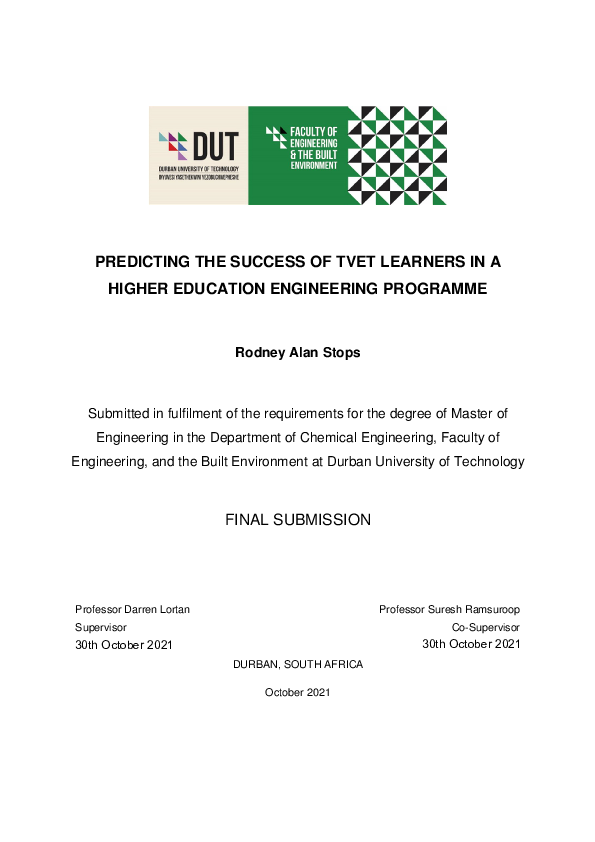 (PDF) Predicting the success of TVET learners in a higher education ...