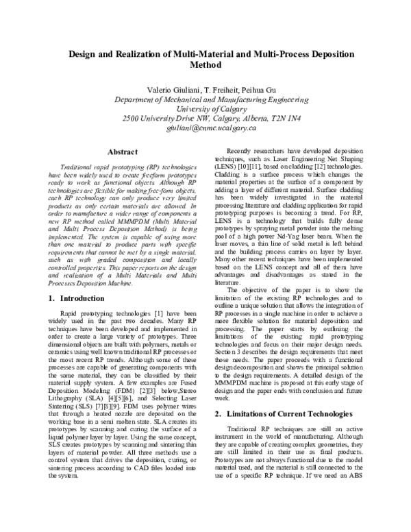 (PDF) Design and Realization of Multi-Material and Multi-Process ...