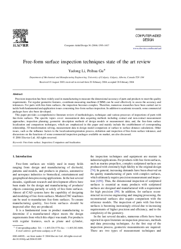 (PDF) Free-form surface inspection techniques state of the art review
