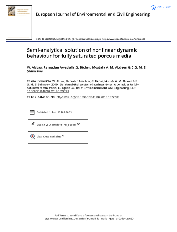 (PDF) Semi-analytical solution of nonlinear dynamic behaviour for fully ...