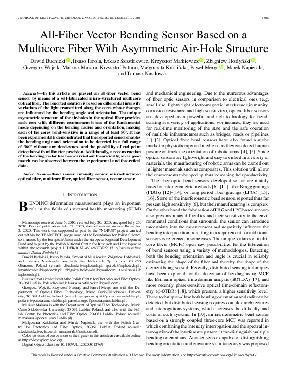 (PDF) All-Fiber Vector Bending Sensor Based on a Multicore Fiber With ...