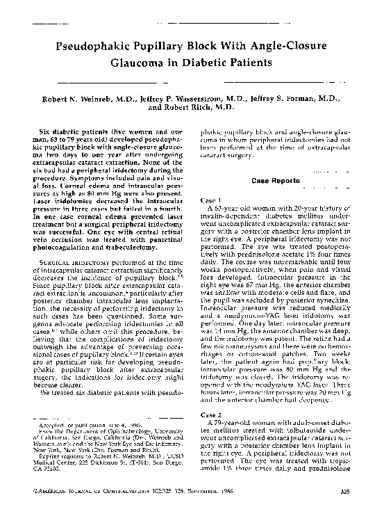 (PDF) Pseudophakic Pupillary Block With Angle-Closure Glaucoma in ...