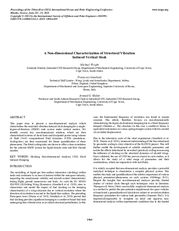 (PDF) A Non-dimensional Characterization of Structural Vibration ...