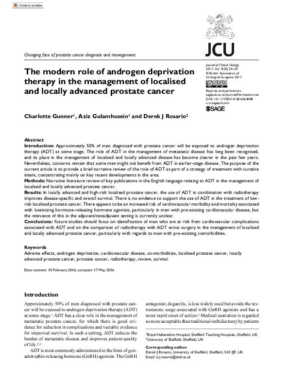 (PDF) The modern role of androgen deprivation therapy in the management ...