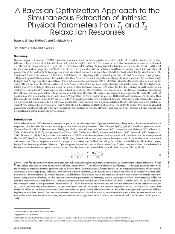 (PDF) A Bayesian Optimization Approach to the Simultaneous Extraction ...