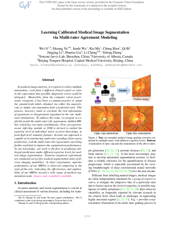 (PDF) Learning Calibrated Medical Image Segmentation via Multi-rater ...