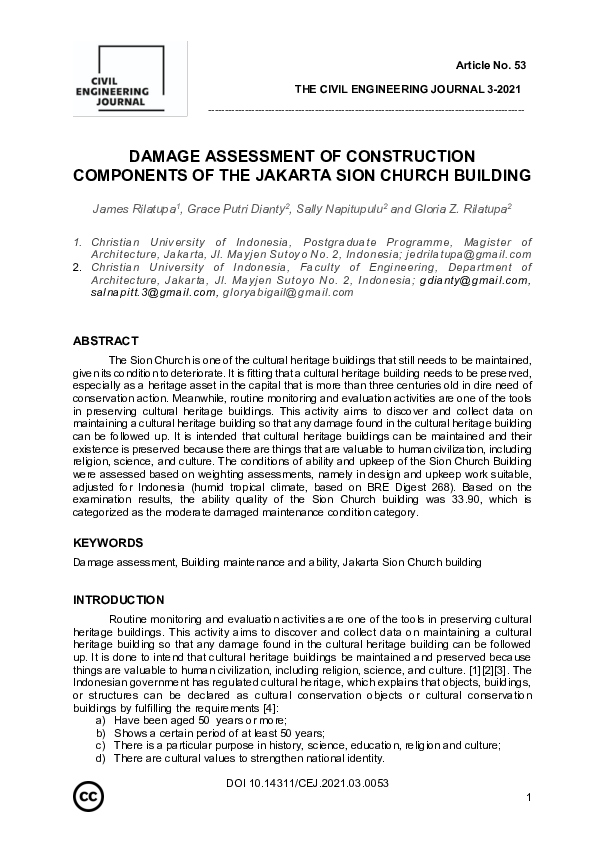 (PDF) Damage Assessment of Construction Components