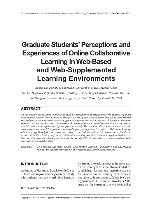 (PDF) Graduate Students’ Perceptions and Experiences of Online ...
