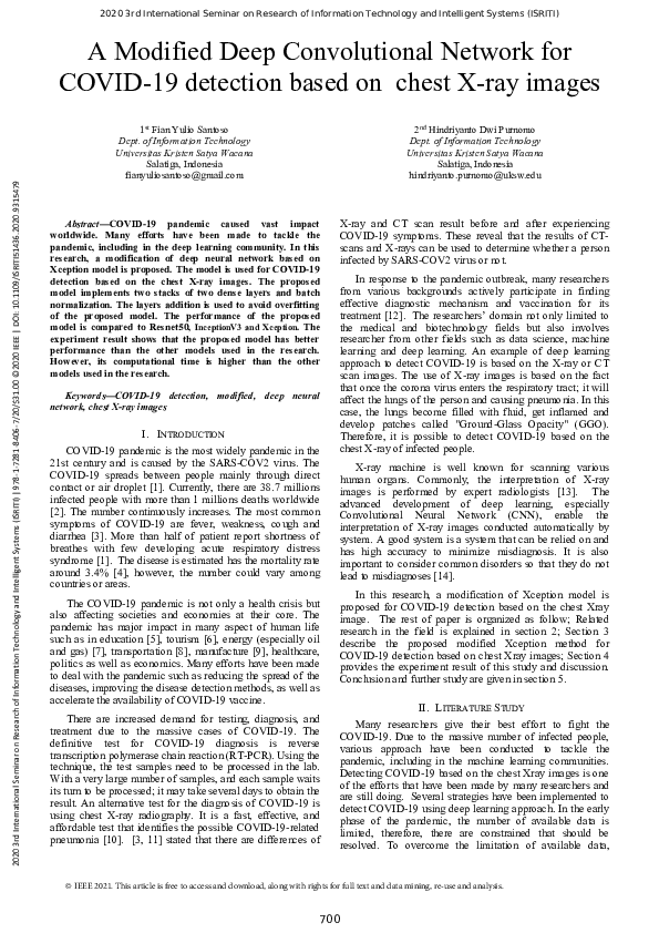 (PDF) A Modified Deep Convolutional Network for COVID-19 detection ...