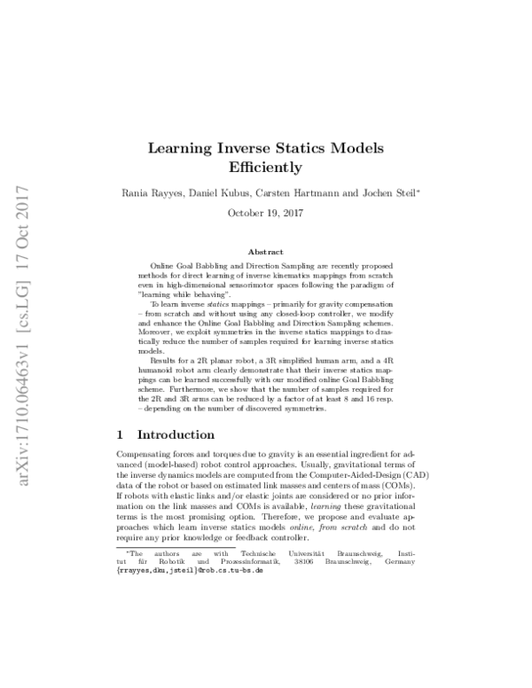 (PDF) Learning Inverse Statics Models Efficiently With Symmetry-Based ...