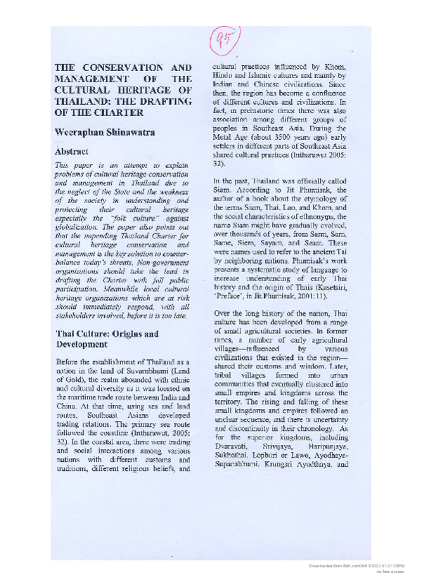 (PDF) The Conservation and Management of the Cultural Heritage of ...