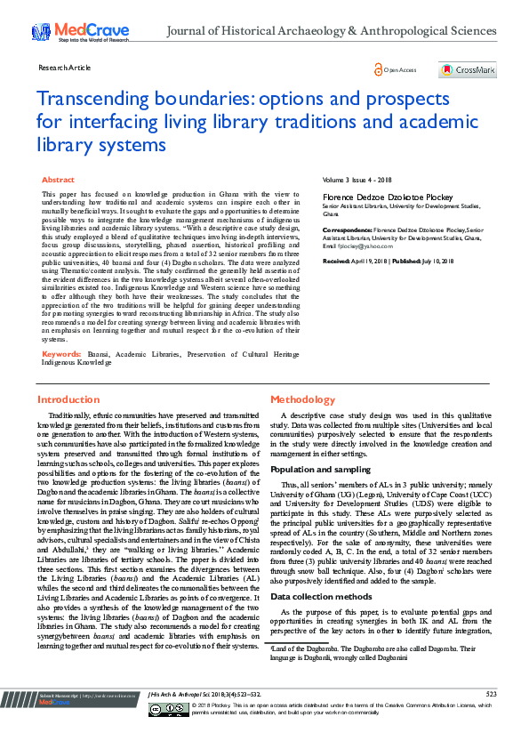 (PDF) Transcending boundaries: options and prospects for interfacing ...
