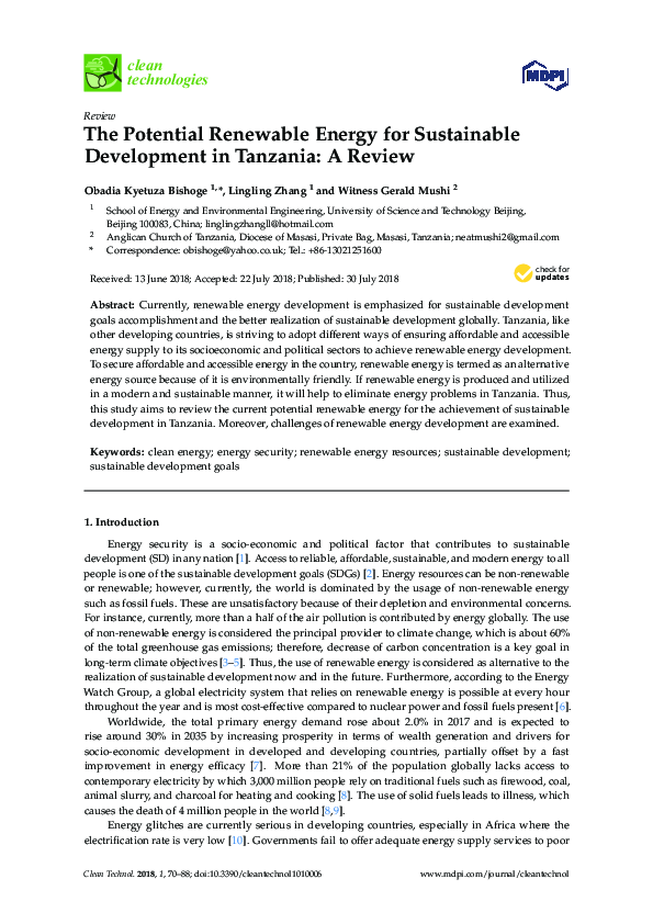 (PDF) The Potential Renewable Energy for Sustainable Development in ...