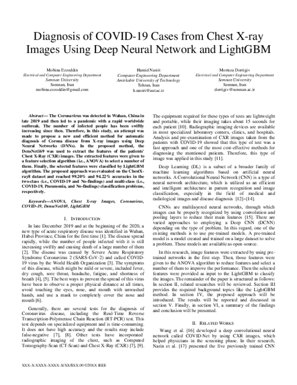 (PDF) Diagnosis of COVID-19 Cases from Chest X-ray Images Using Deep ...