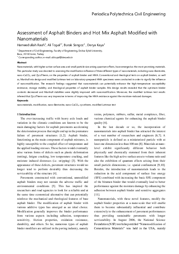 (PDF) Assessment of Asphalt Binders and Hot Mix Asphalt Modified with ...