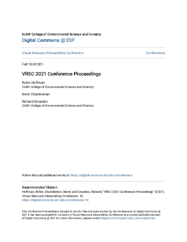 (PDF) VRSC 2021 Conference Proceedings