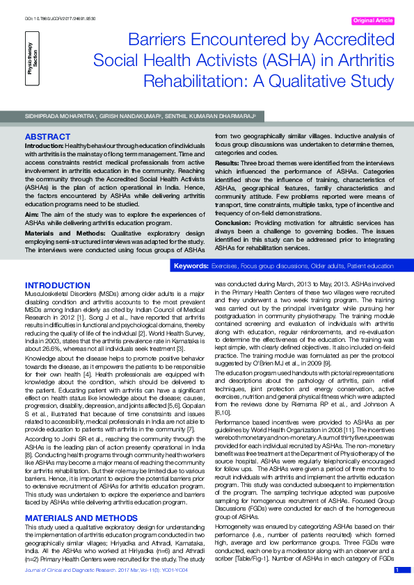 (PDF) Barriers Encountered by Accredited Social Health Activists (ASHA ...