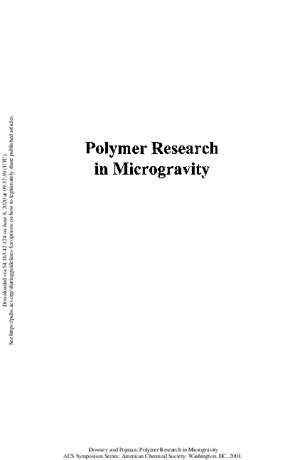 (PDF) Polymer Research in Microgravity