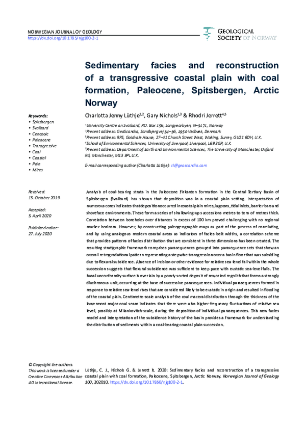 (PDF) Sedimentary facies and reconstruction of a transgressive coastal ...