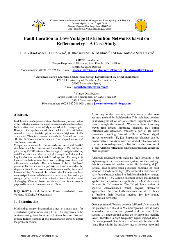 (PDF) Fault Location in Low-Voltage Distribution Networks based on ...
