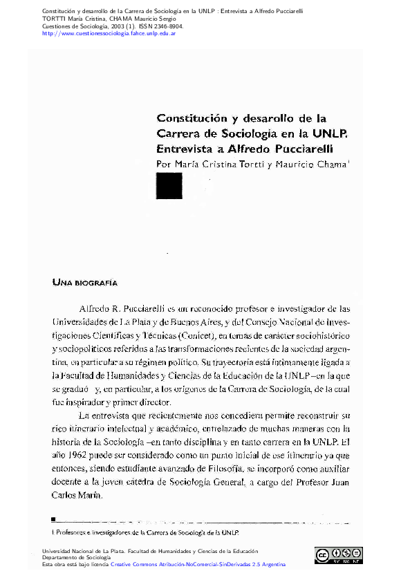 (PDF) Constitución y desarrollo de la Carrera de Sociología en la UNLP ...