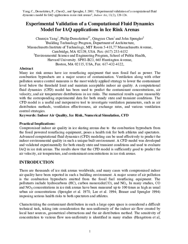 (PDF) Experimental Validation of a Computational Fluid Dynamics Model ...