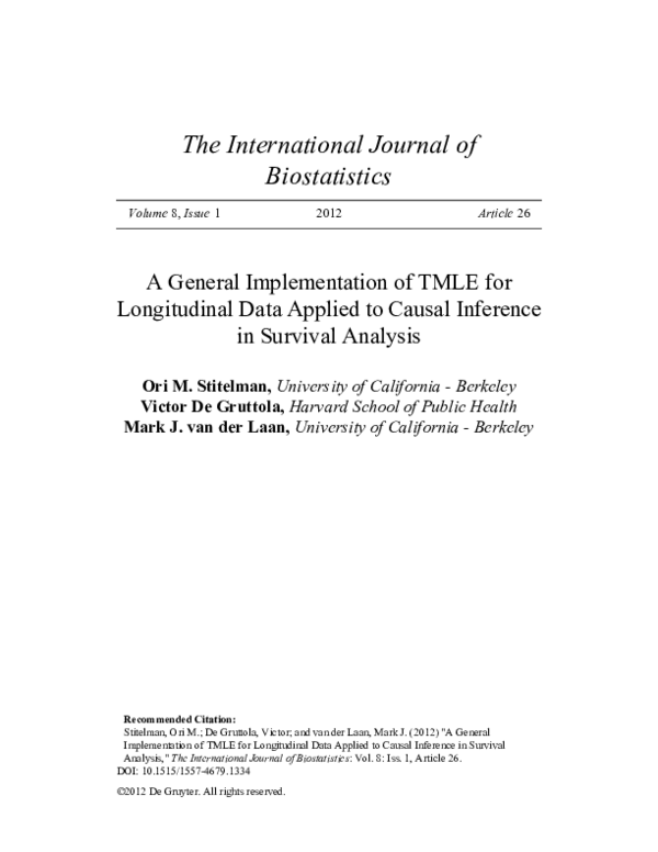 (PDF) A General Implementation of TMLE for Longitudinal Data Applied to ...