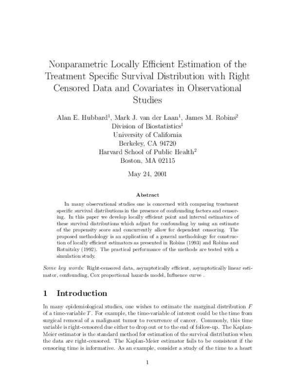 (PDF) Nonparametric locally efficient estimation of the Treatment ...