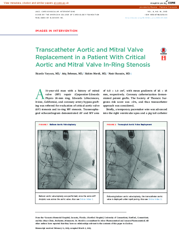 (PDF) Transcatheter Aortic and Mitral Valve Replacement in a Patient ...