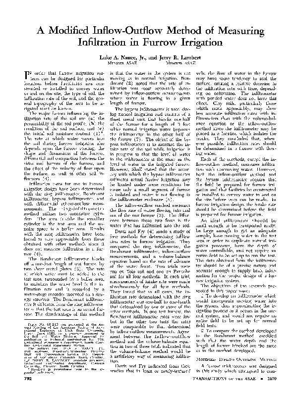 (PDF) A Modified Inflow-Outflow Method of Measuring Infiltration in ...
