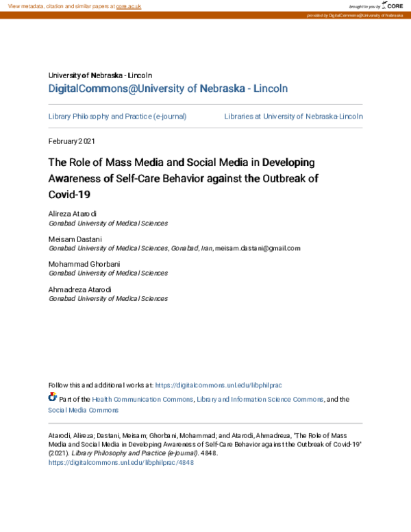 (PDF) The Role of Mass Media and Social Media in Developing Awareness ...